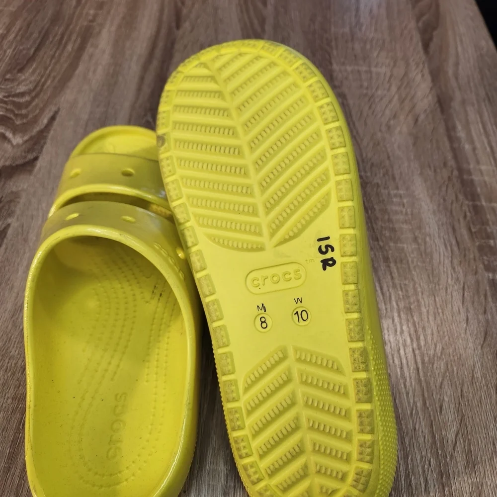 Crocs Classic Neon Highlighter Yellow Sandal Slides